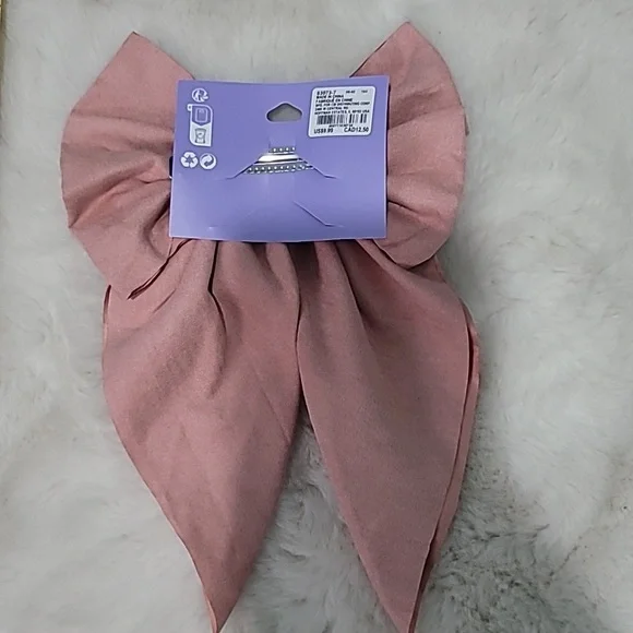 🩷🎀 Blush Pink Suede Hair Bow Clip - Picture 2 of 4